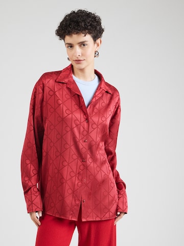 Calvin Klein Slaapshirt in Rood: voorkant