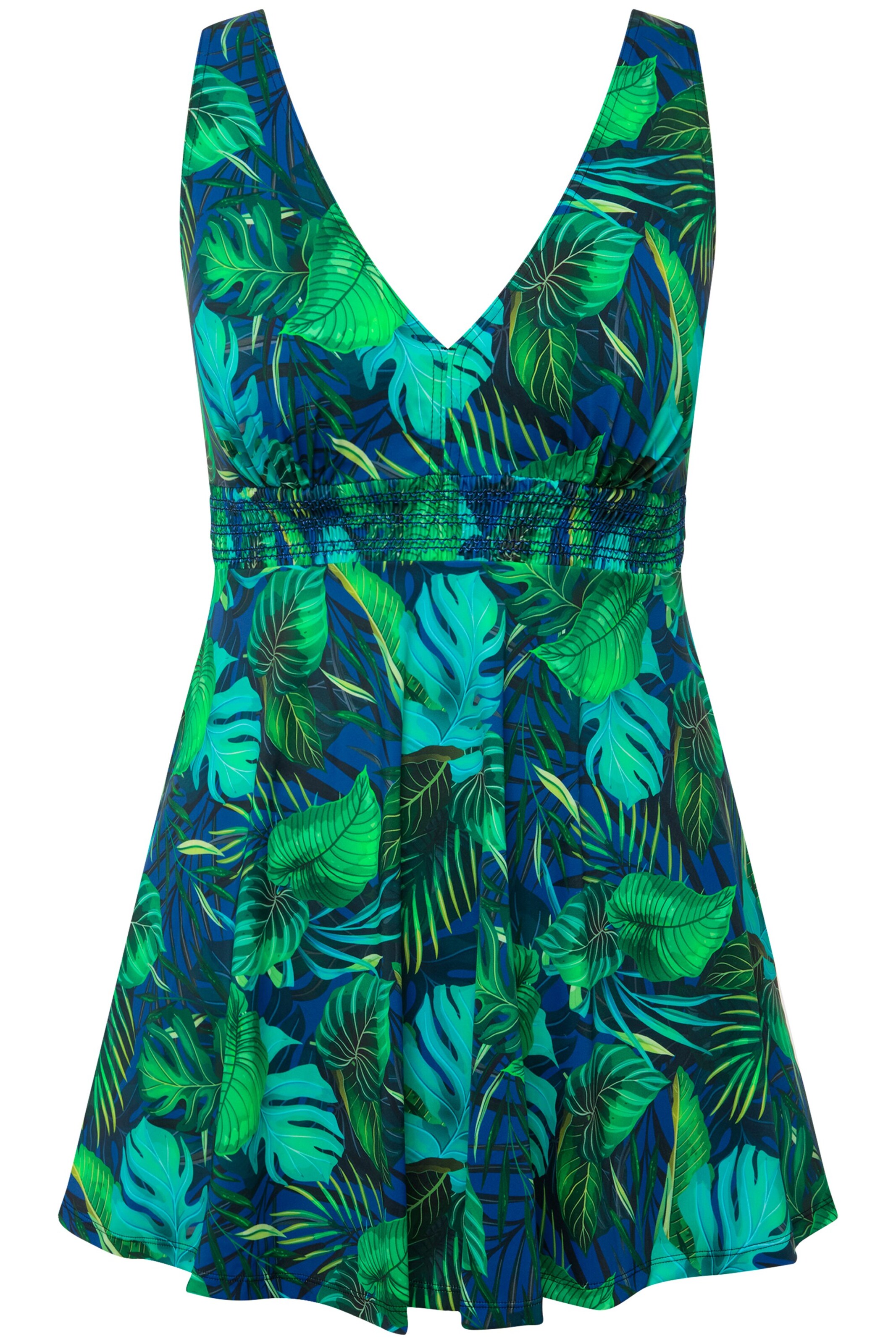 Ulla Popken Badeanzugkleid in Grün: Vorderseite