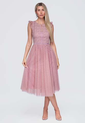 Ombre Cocktailjurk in Roze: voorkant