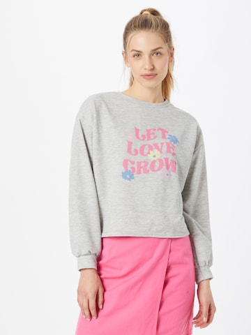 Dorothy Perkins Sweatshirt 'Let Love Grow' in Grijs: voorkant