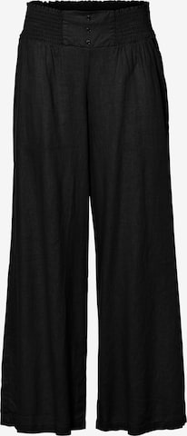 Largi Pantaloni de la bonprix pe negru: față
