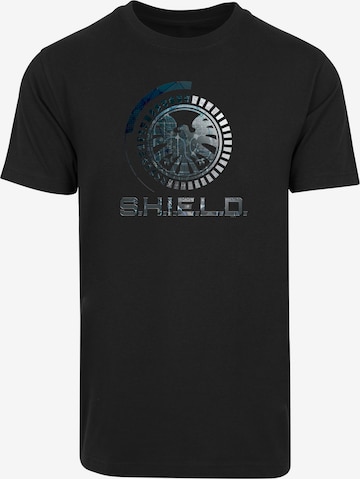 F4NT4STIC Shirt 'Marvel Avengers Shield Circuits' in Zwart: voorkant