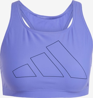 ADIDAS PERFORMANCE Bralette Sports bikini top 'Big Bars' in Blue: front