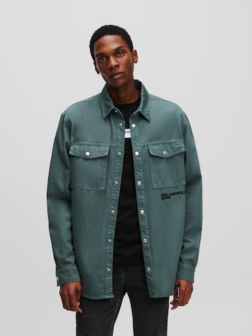 KARL LAGERFELD JEANS Regular fit Button Up Shirt in Green: front