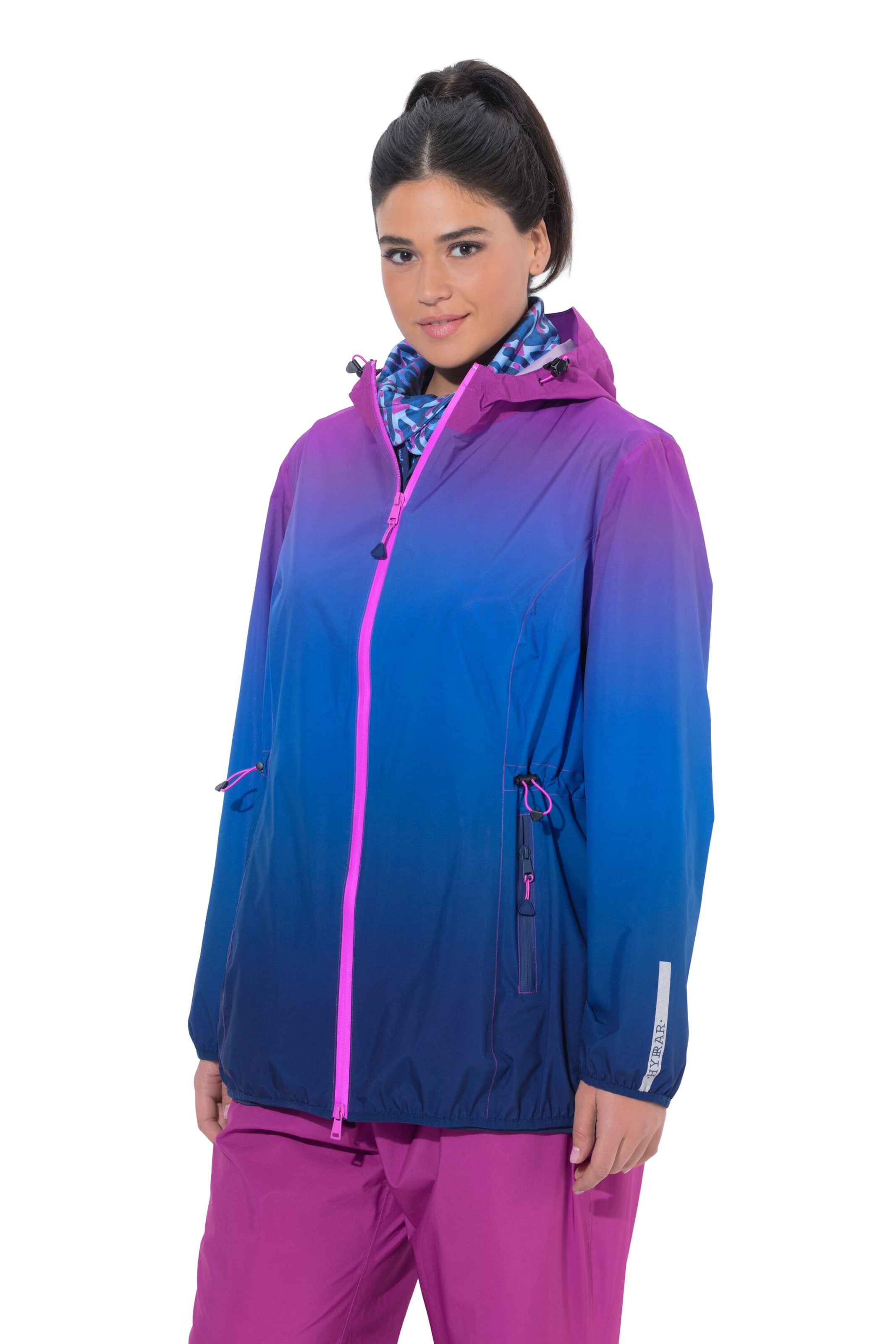Ulla Popken Weatherproof jacket in Blue: front