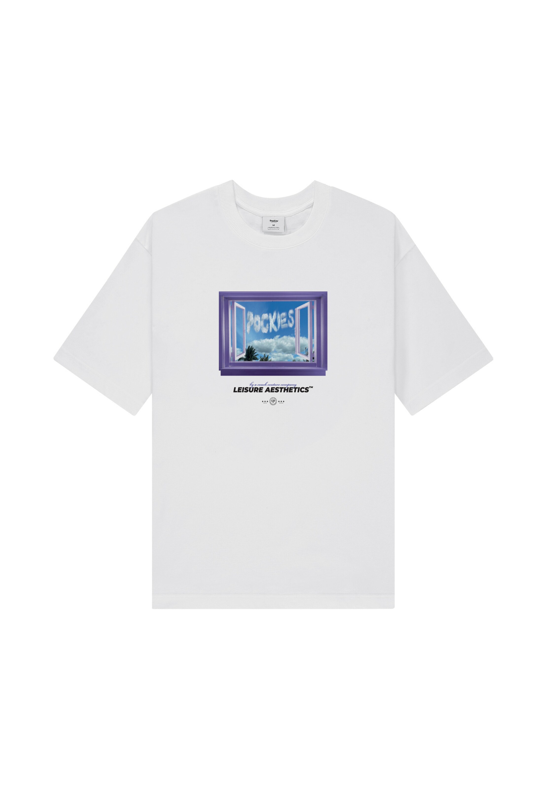 Pockies T-Shirt 'L.A. Window' en violet / noir / blanc, Vue avec produit