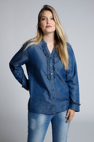 Camicia da donna di Ulla Popken in blu: frontale