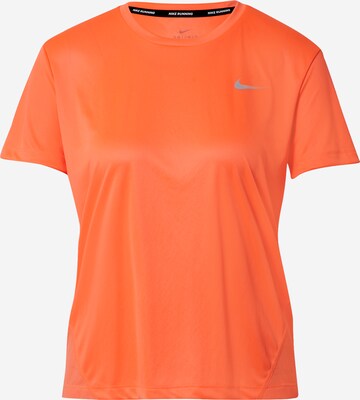 T-shirt fonctionnel 'Miler' NIKE en orange : devant