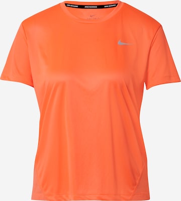 NIKE - Camiseta funcional 'Miler' en naranja: frente