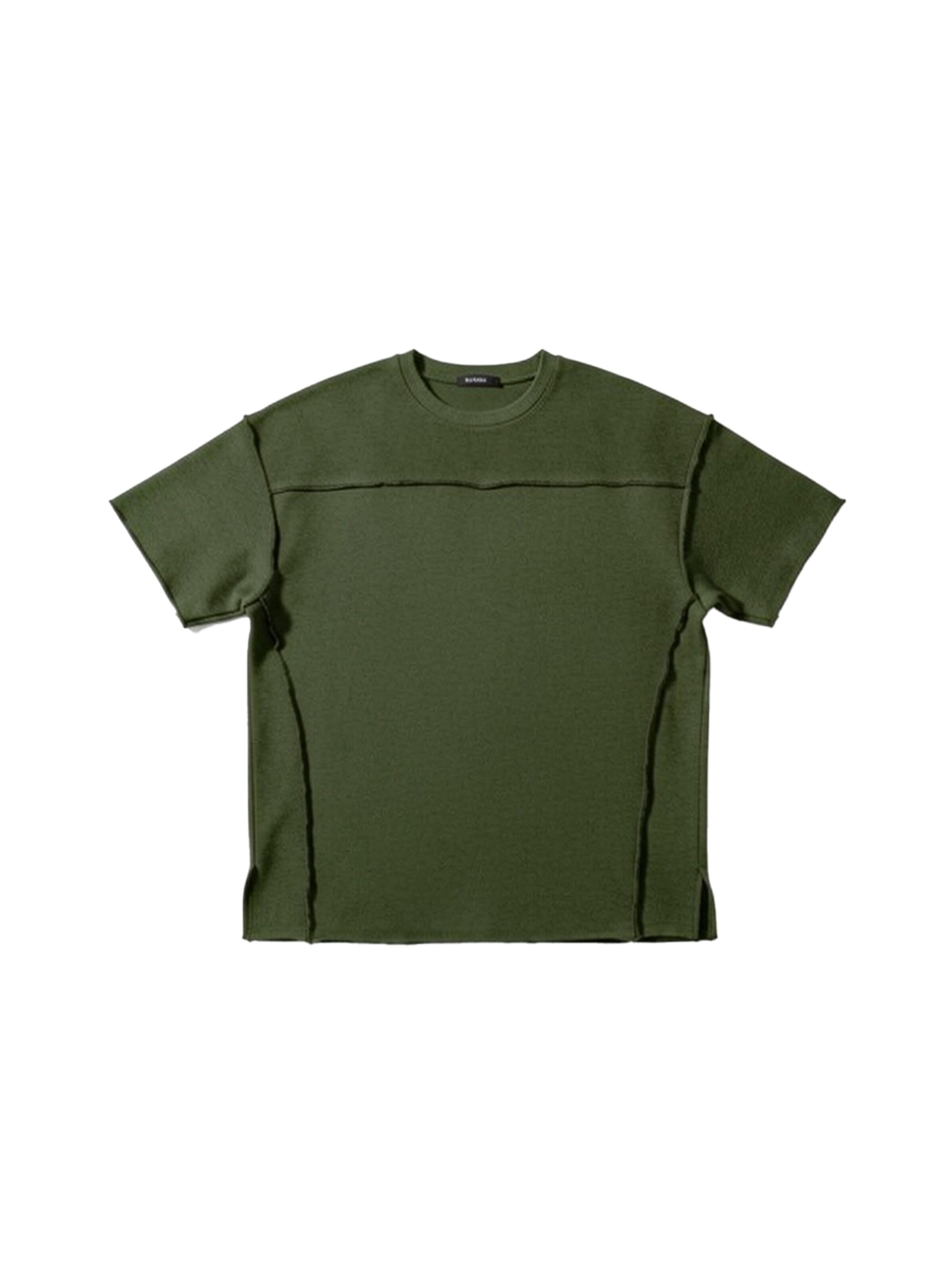 T-Shirt 'Oversize Seam Detail T-shirt - Khaki' Kleidermafia en vert : devant