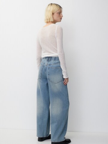 Pull&Bear Wide Leg Jeans i blå