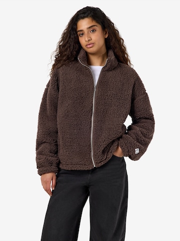 Noisy may Fleece jacket 'NMLUCA' in Brown: front
