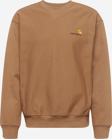 Carhartt WIP Sweatshirt 'American Script' in Brown: front