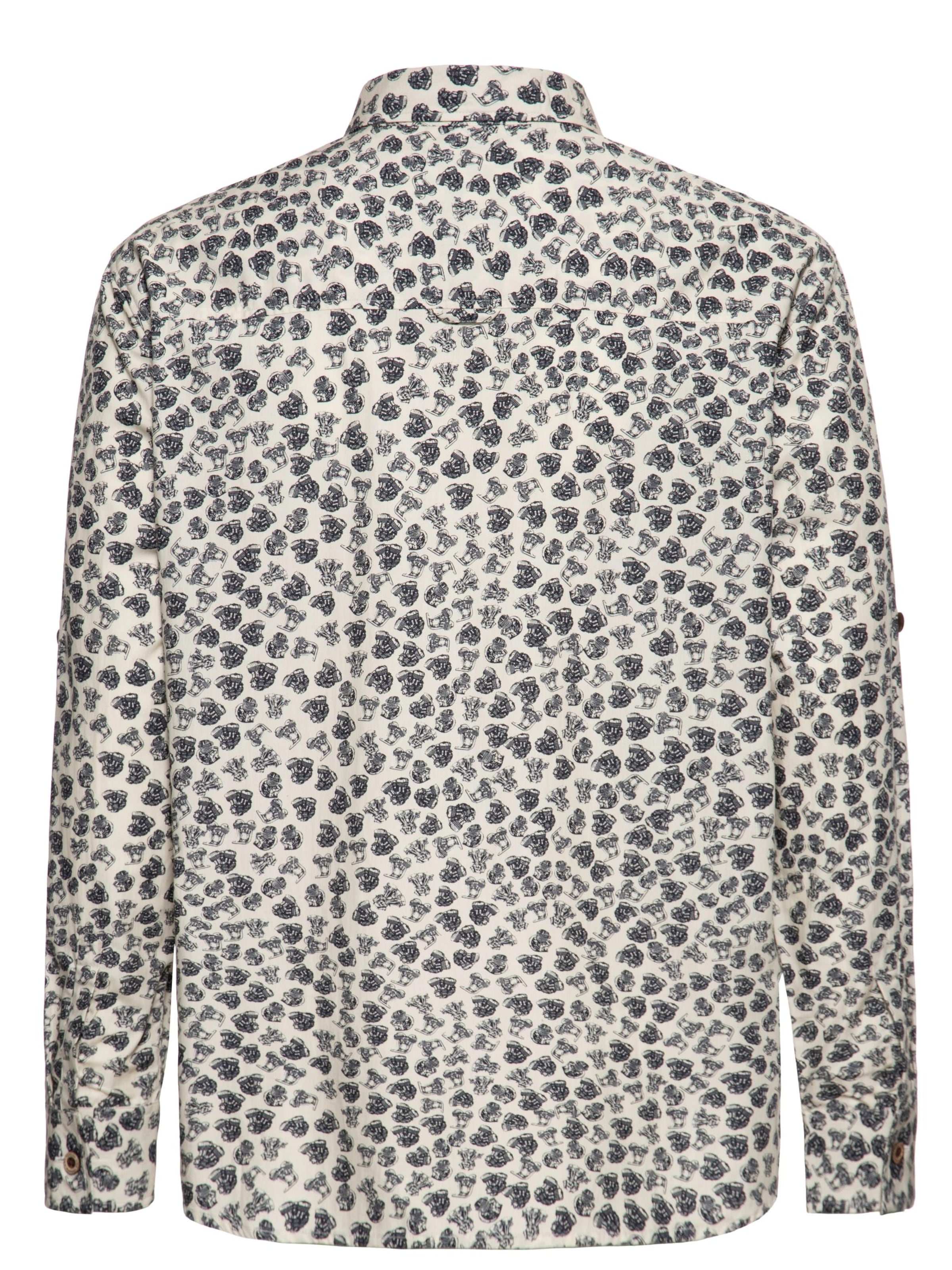 King Kerosin Regular fit Button Up Shirt 'V-Twin-Engine' in White