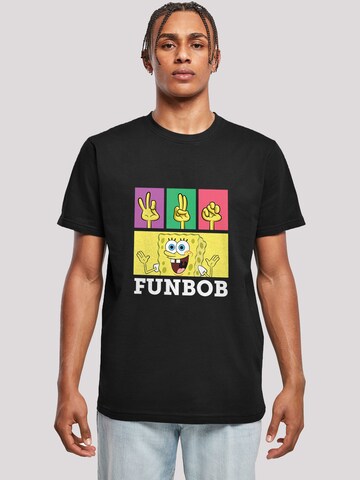 F4NT4STIC Shirt 'Spongebob Schwammkopf Funbob' in Zwart: voorkant