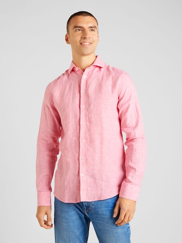 Bruun & Stengade Slim fit Button Up Shirt 'Perth' in Pink: front
