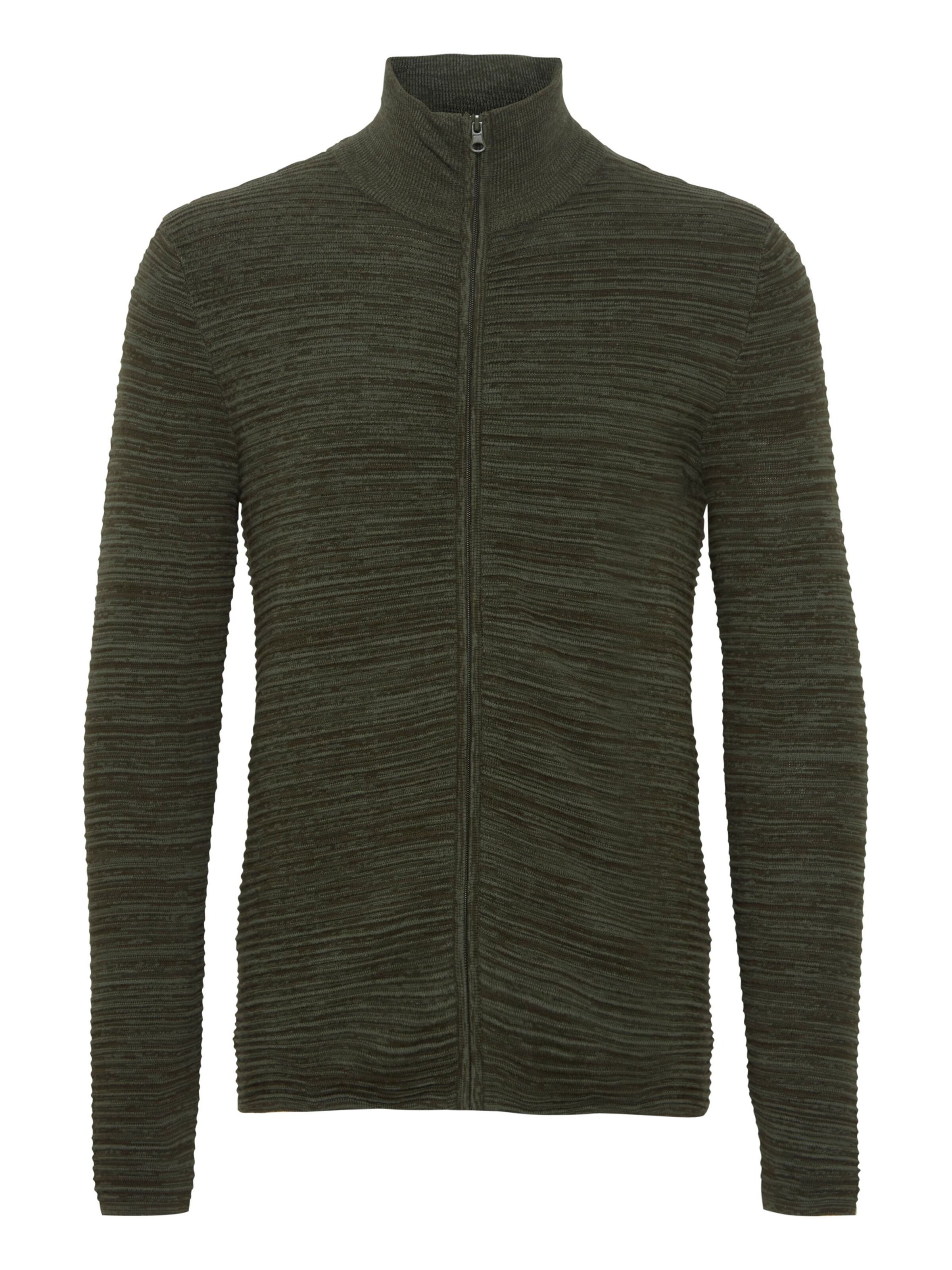 !Solid Gebreid vest ' STRUAN ' in Groen: voorkant