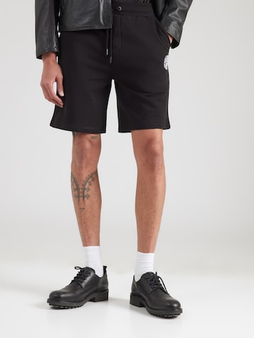 Regular Pantaloni de la Karl Lagerfeld pe negru: față