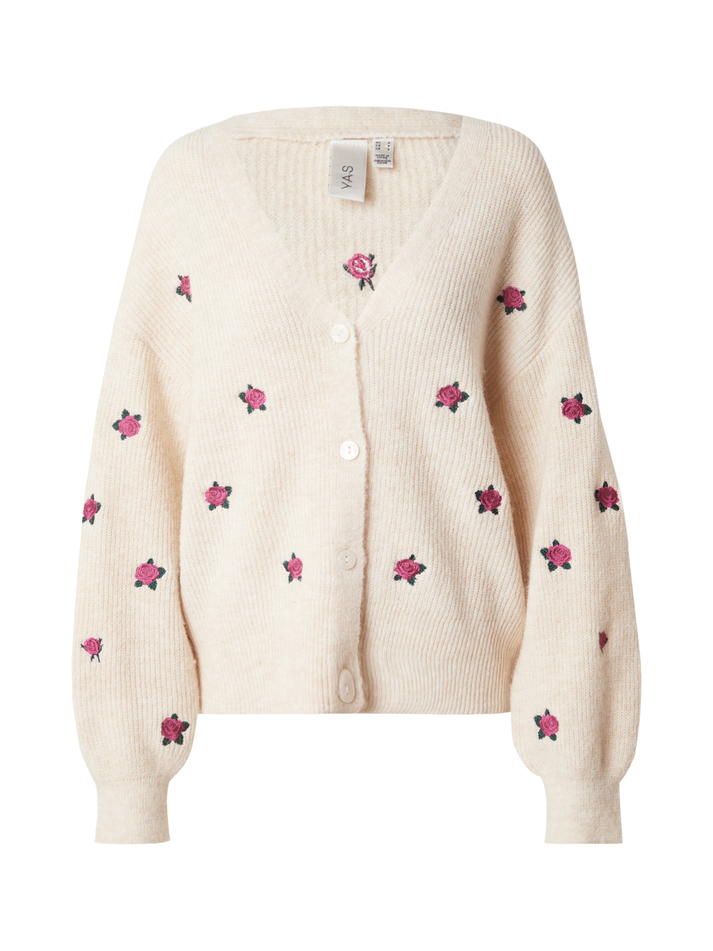 YAS Knit Cardigan &#x27;YASFleur&#x27; in Beige: front
