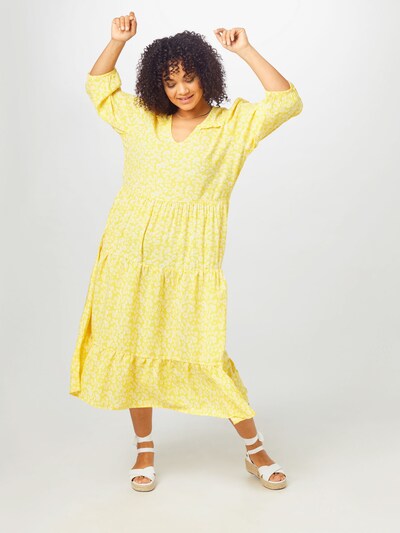 Rochie de vară Rock Your Curves by Angelina K. pe galben / alb, Vizualizare model