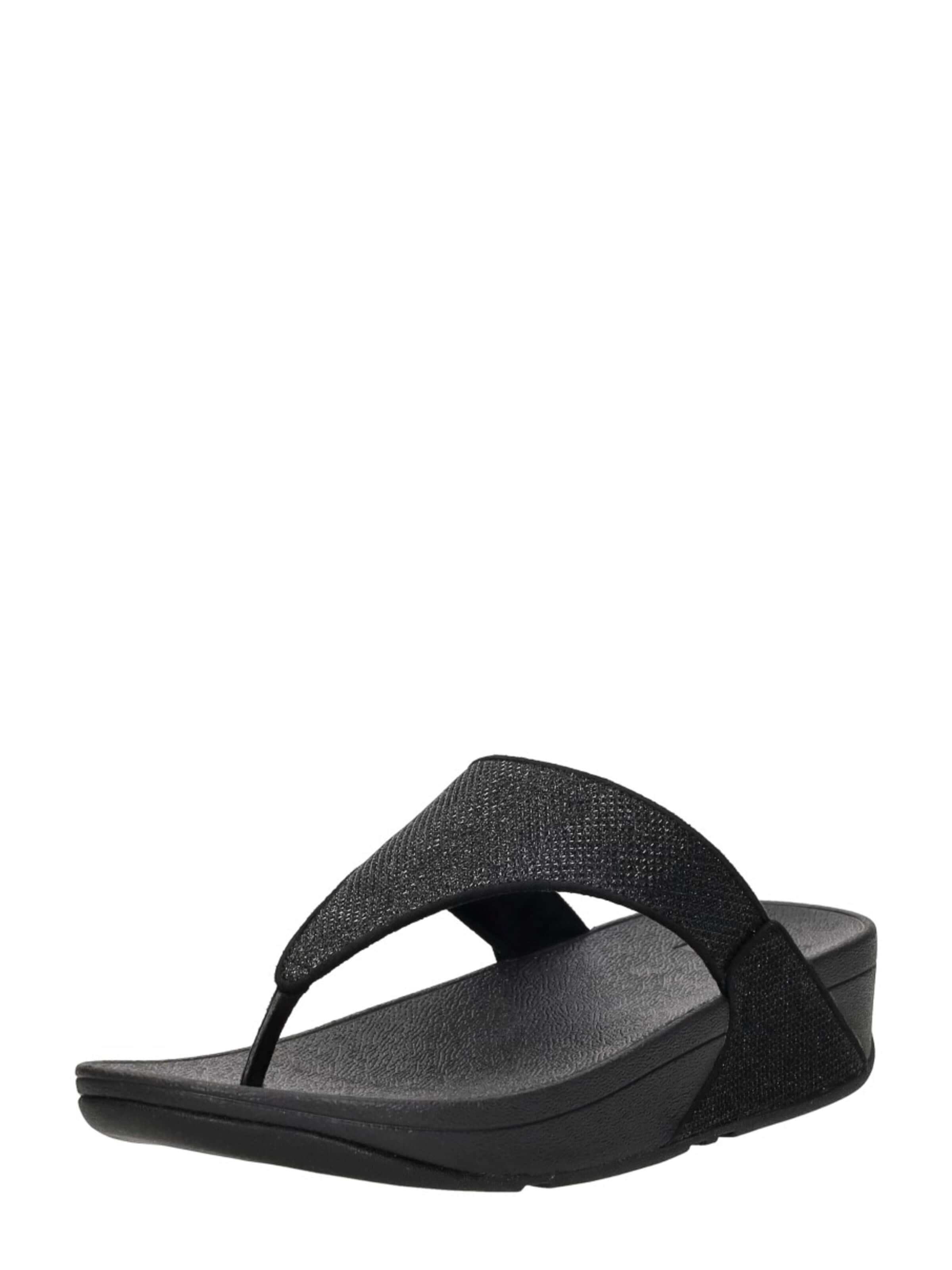 FitFlop Teenslipper 'Lulu Shimmerglitz Toe-Post' in Zwart
