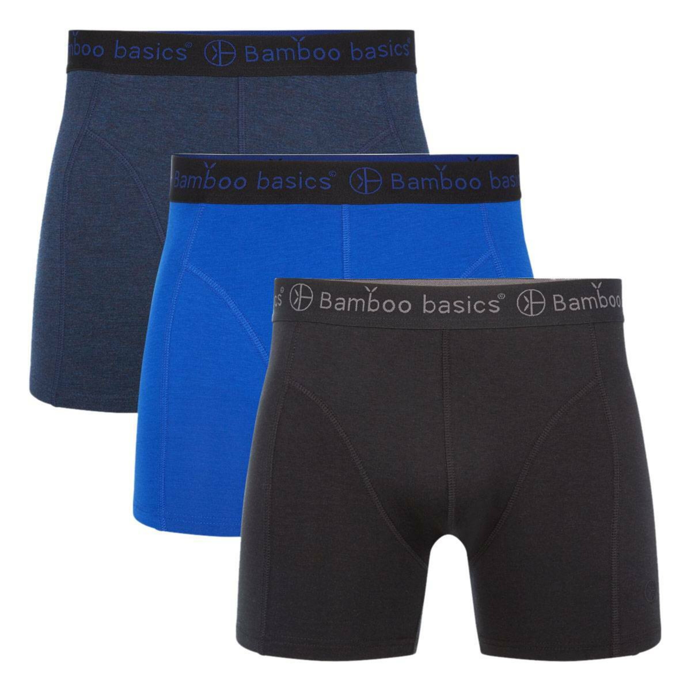 Sous-vêtements Boxers Bamboo basics en Bleu Foncé, Bleu, Noir, Gris Foncé 