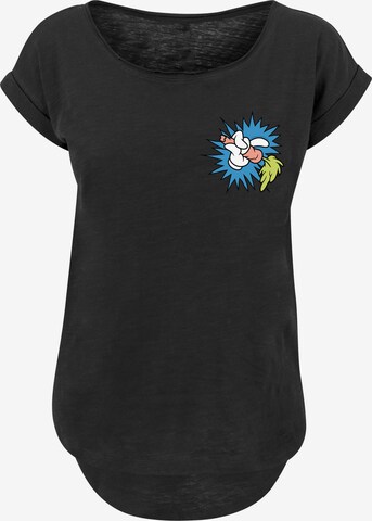 F4NT4STIC Shirt 'Looney Tunes Bugs Bunny Carrot Breast' in Schwarz: predná strana
