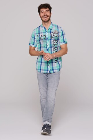 CAMP DAVID Comfort fit Button Up Shirt in Blue