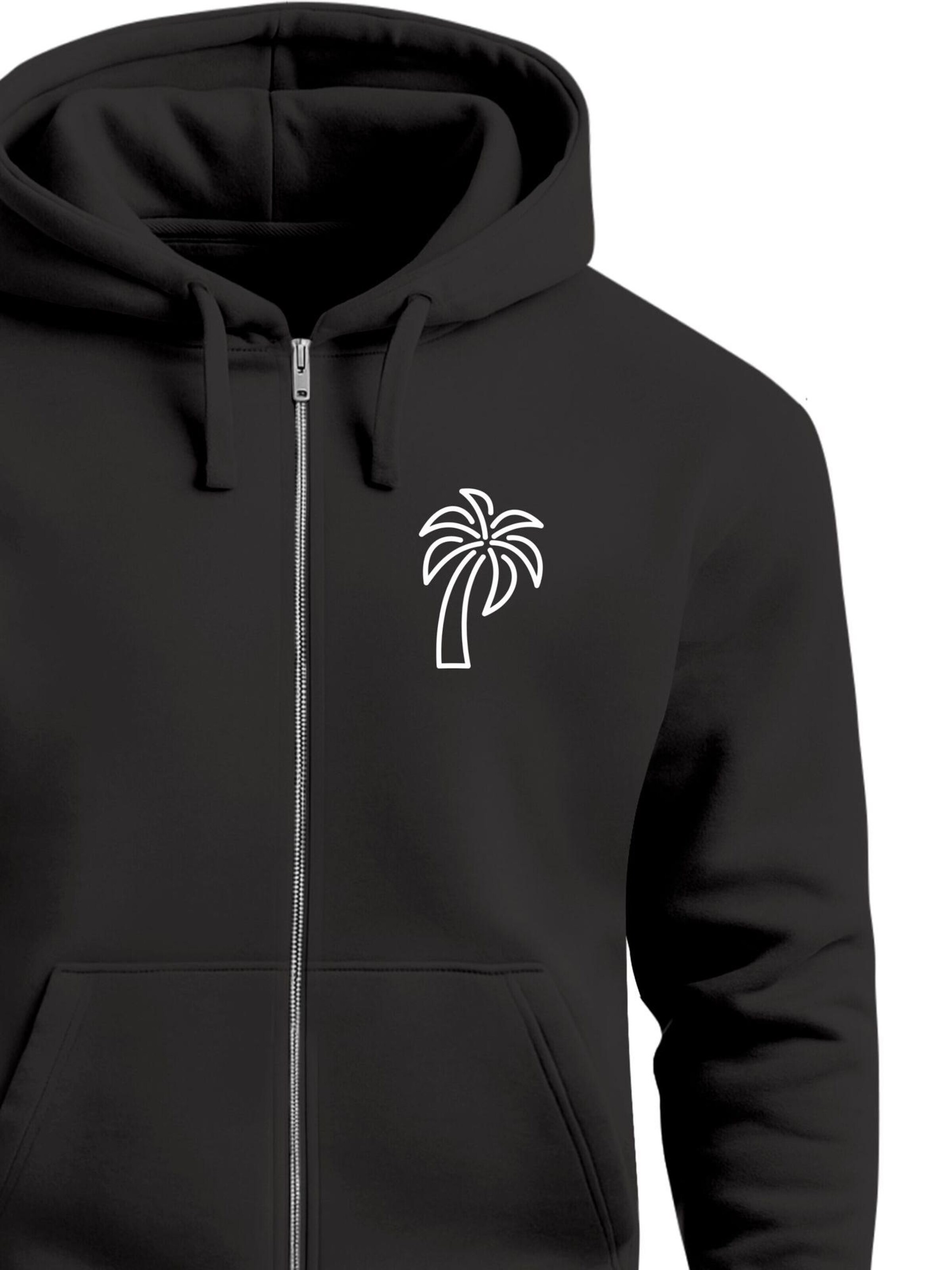 Neverless Sweatjacke 'Palm Lineart'‌‌‌ in Schwarz