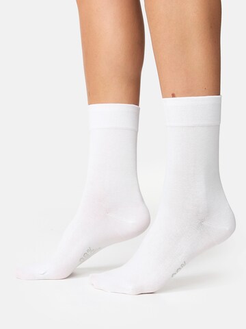 Nur Die Socks ' Komfortbund ' in White: front