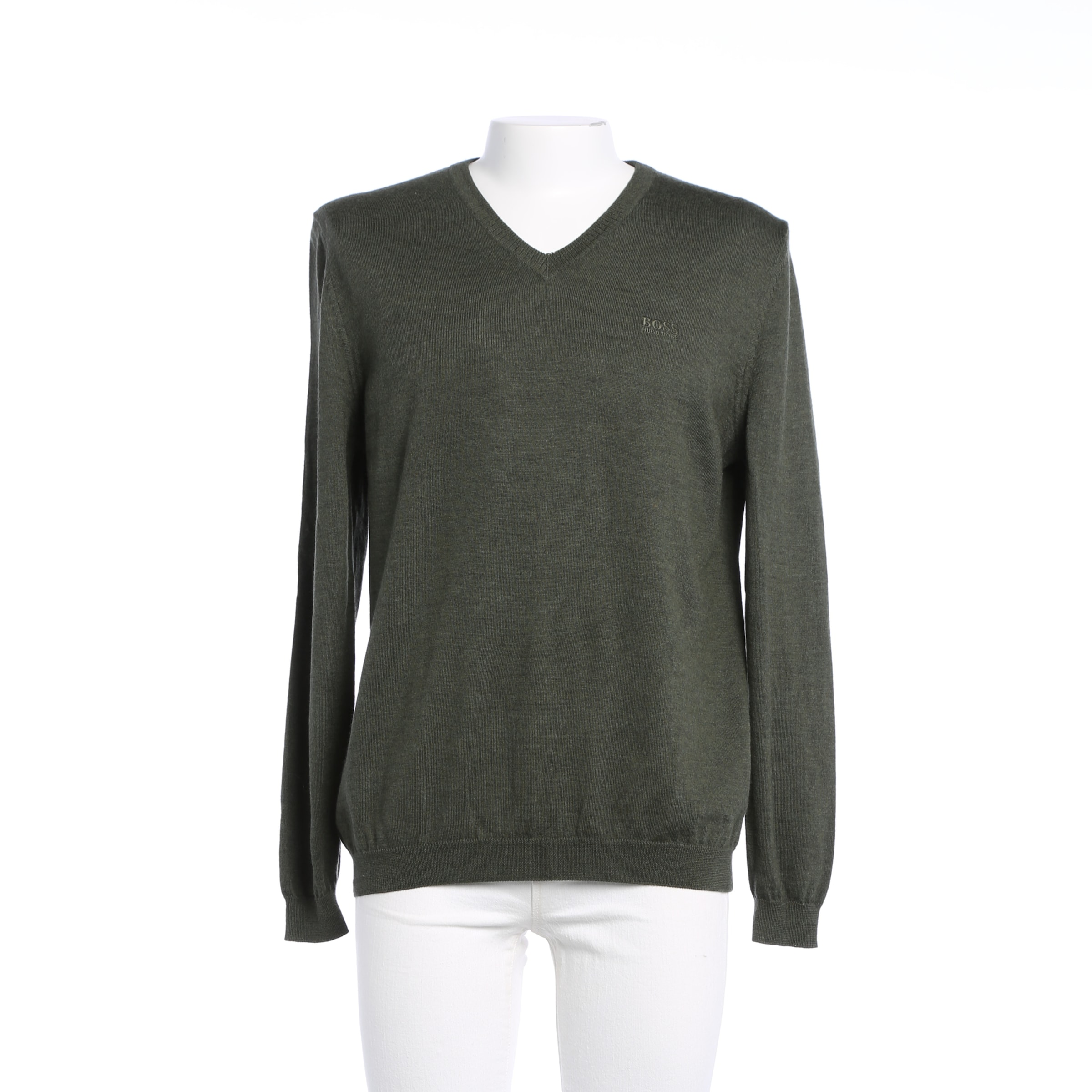 BOSS Pullover / Strickjacke XL in Grün: Vorderseite