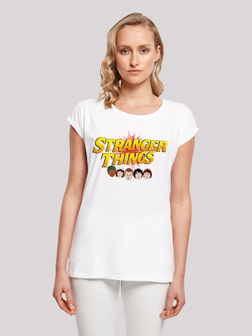 T-shirt 'Stranger Things Comic Heads Netflix TV Series' F4NT4STIC en blanc : devant