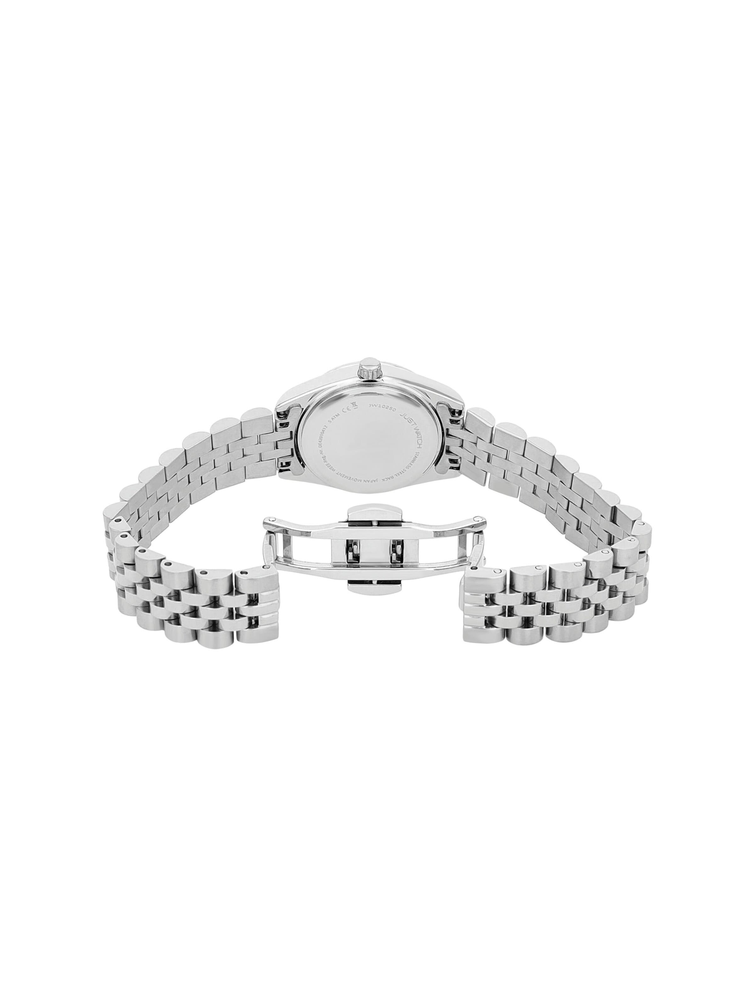 Just Watch Analog Watch 'Mineralglas' in Silver: front