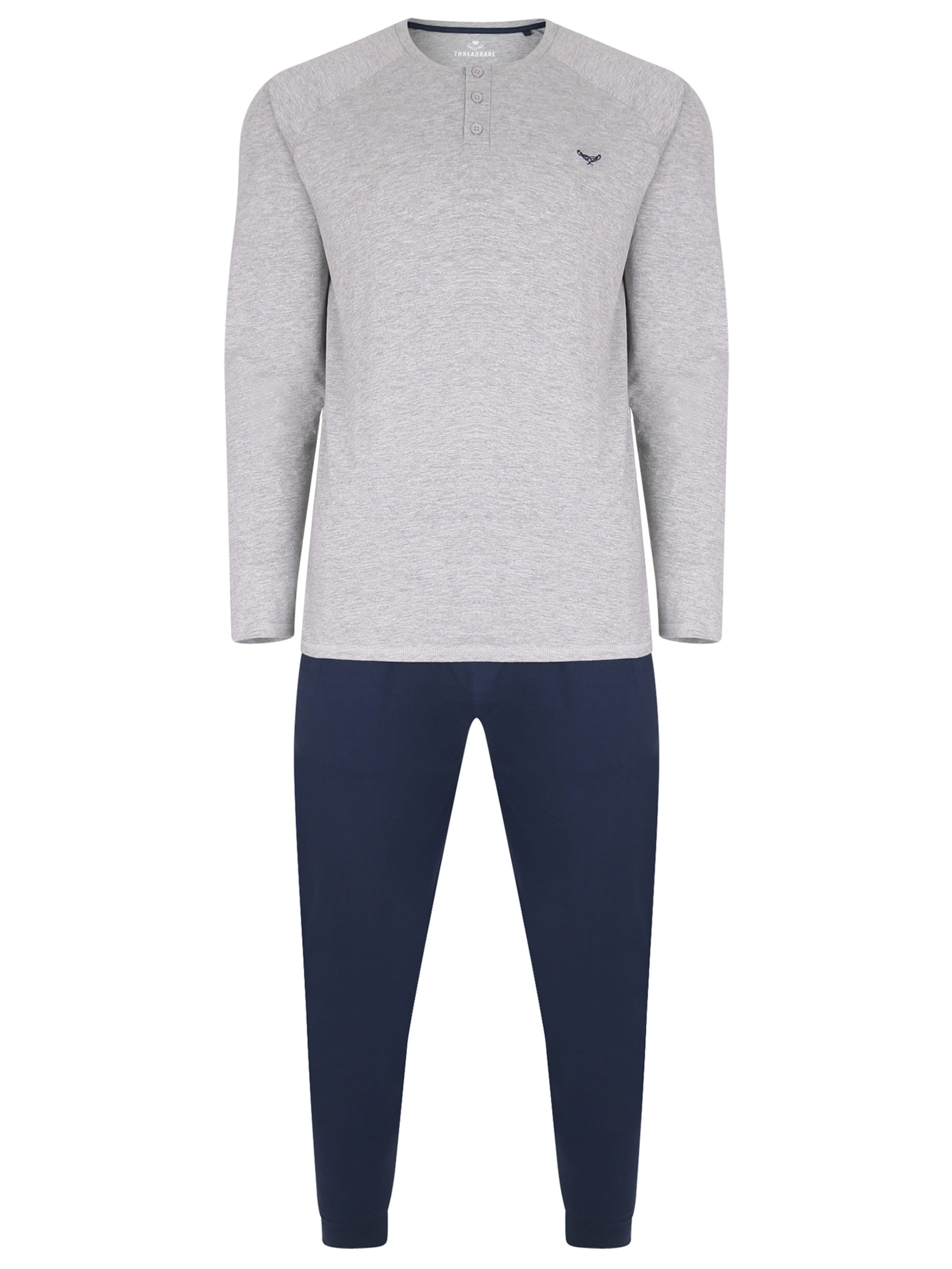 Threadbare Pyjama 'Pitt' in Blau: Vorderseite