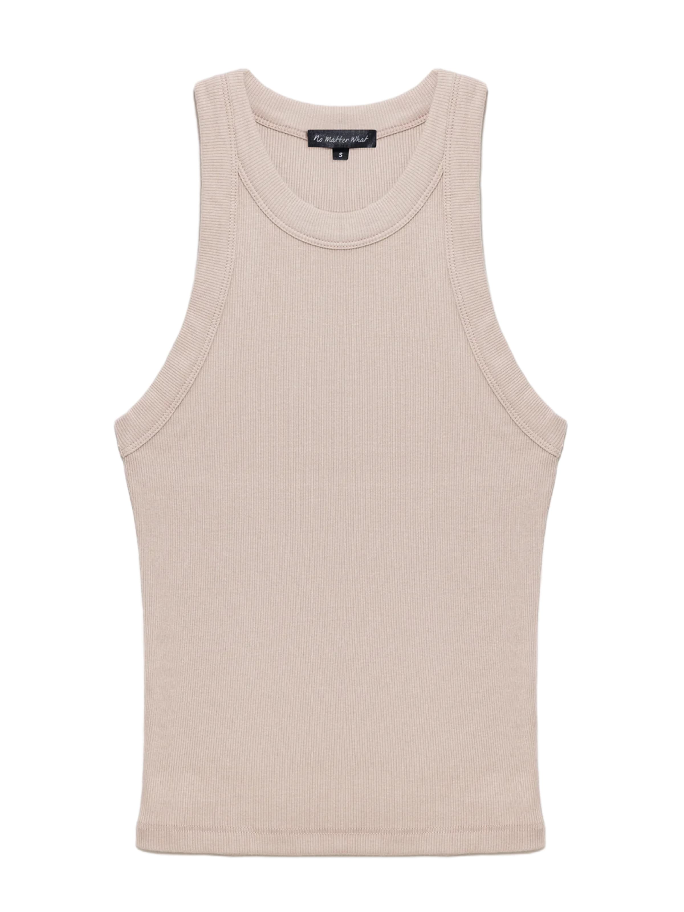 No Matter What Top in Beige: voorkant