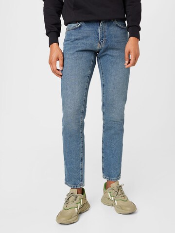 Woodbird regular Jeans i blå: forside