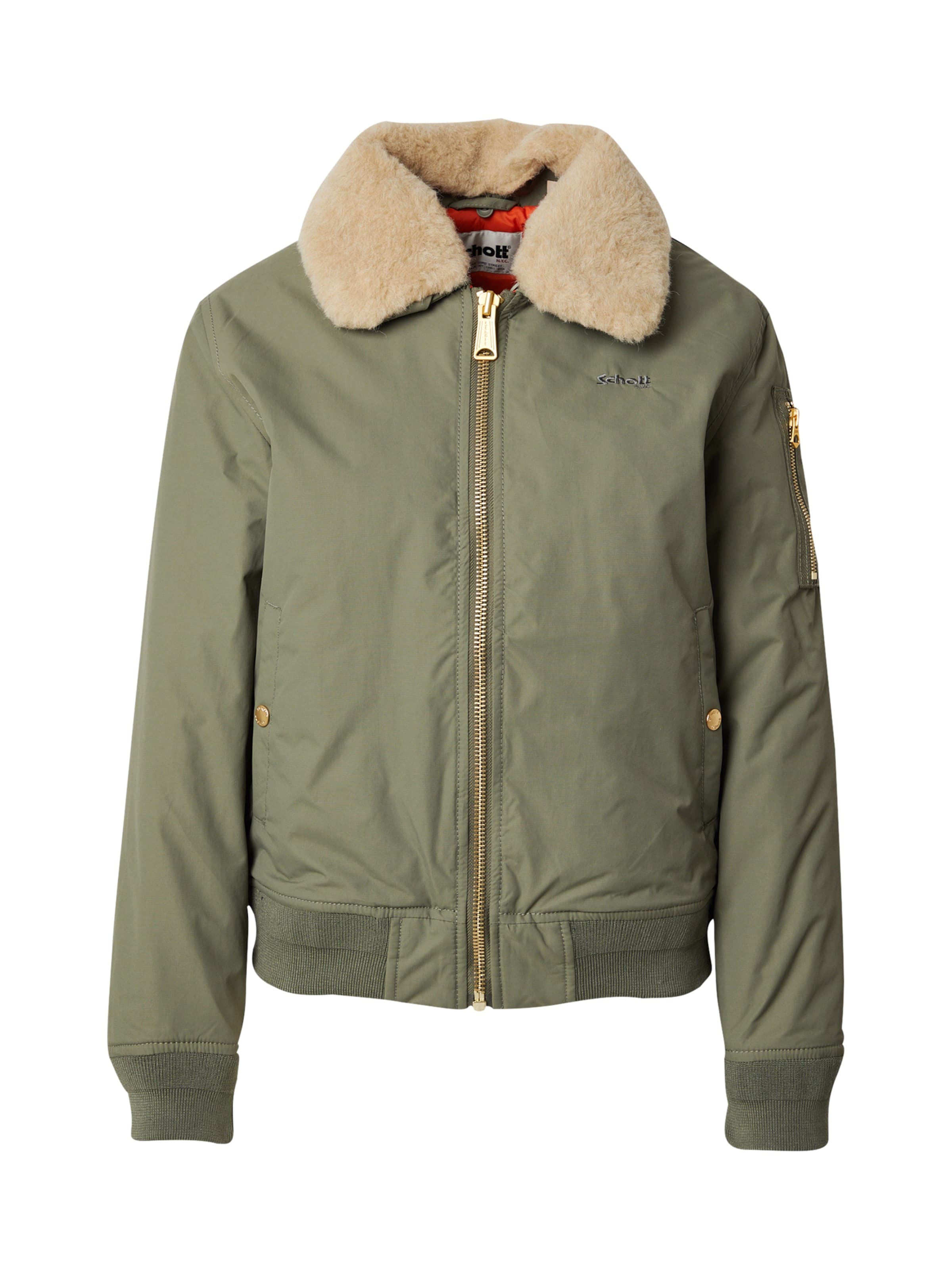 Schott NYC Φθινοπωρινό και ανοιξιάτικο μπουφάν 'AIRKRAFT2W' σε πράσινο: μπροστά