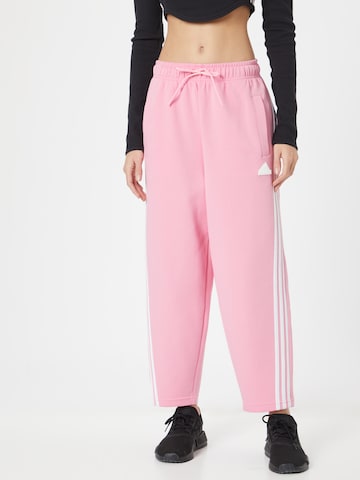 ADIDAS SPORTSWEAR Loose fit Workout Pants 'Future Icons 3-Stripes' in Pink: front