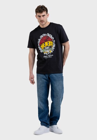 Oldskull Shirt 'Xtreme Smiley Cash Skull Graphic' in Black
