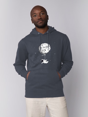 Watapparel Sweatshirt 'Funny Spaceman' in Grijs: voorkant