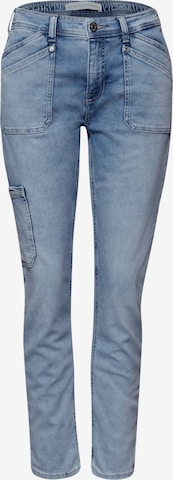 mėlyna STREET ONE Prigludęs Darbinio stiliaus džinsai 'Charlie': priekis