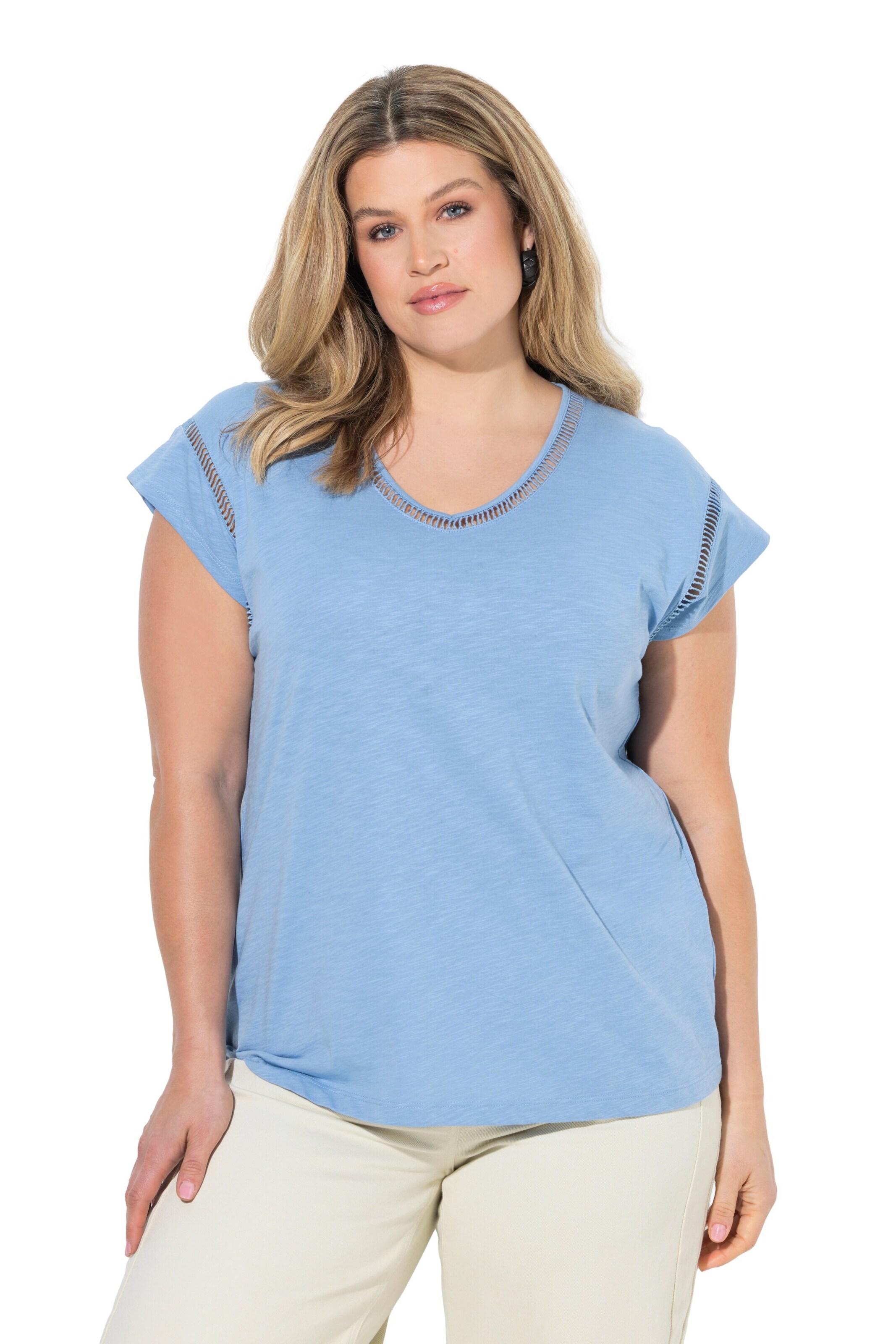 Ulla Popken Shirt in Blauw: voorkant