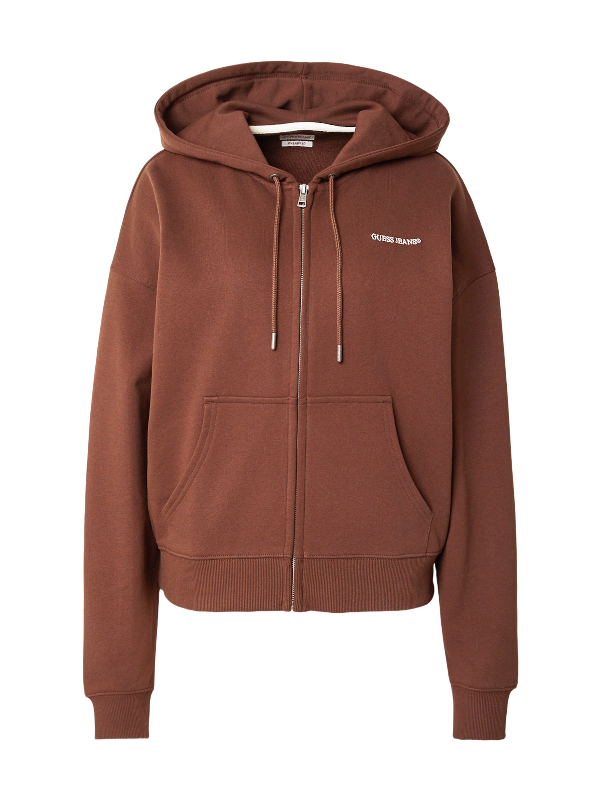 GUESS JEANS Sweat jacket in Brown: front