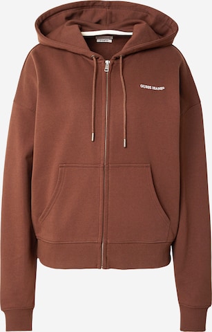 Giacca di felpa di GUESS JEANS in marrone: frontale