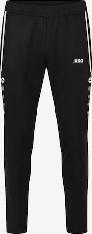 JAKO Slim fit Workout Pants in Black: front
