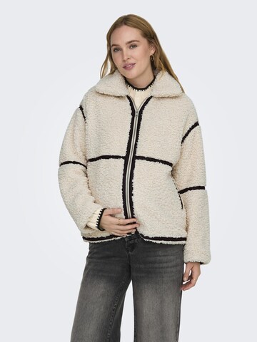 Only Maternity Winterjas 'PARIS ' in Wit: voorkant