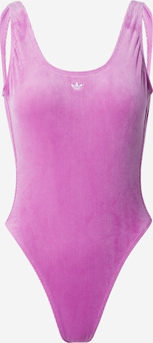 ADIDAS ORIGINALS - Soutien Bustier Fato de banho desportivo 'ESSENTIALS' em roxo: frente