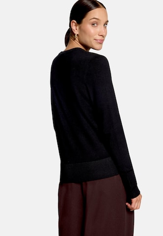 zero Feinstrickpullover mit Stehkragen in Schwarz
