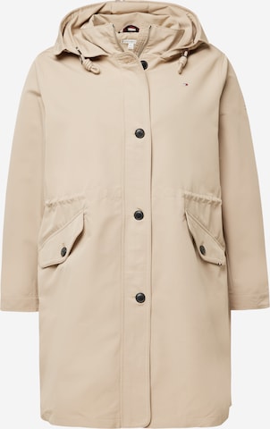 Parka mi-saison Tommy Hilfiger Curve en beige : devant