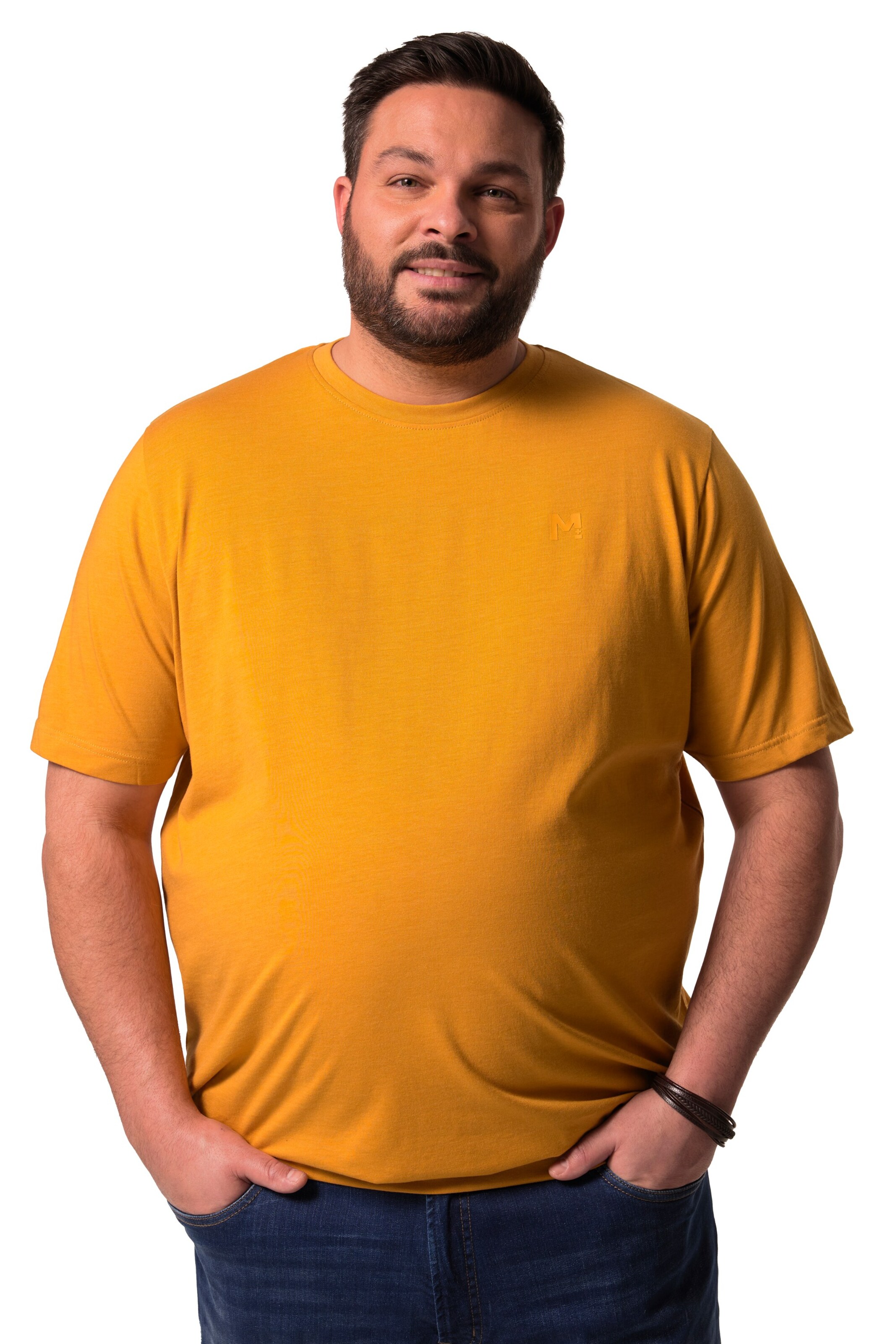 Men Plus T-Shirt in Gelb: Vorderseite